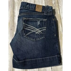 BKE Women's Dark Blue Denim Shorts